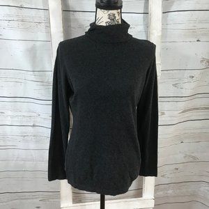 Ann Taylor Loft Dark Gray Knit Turtle Neck Top